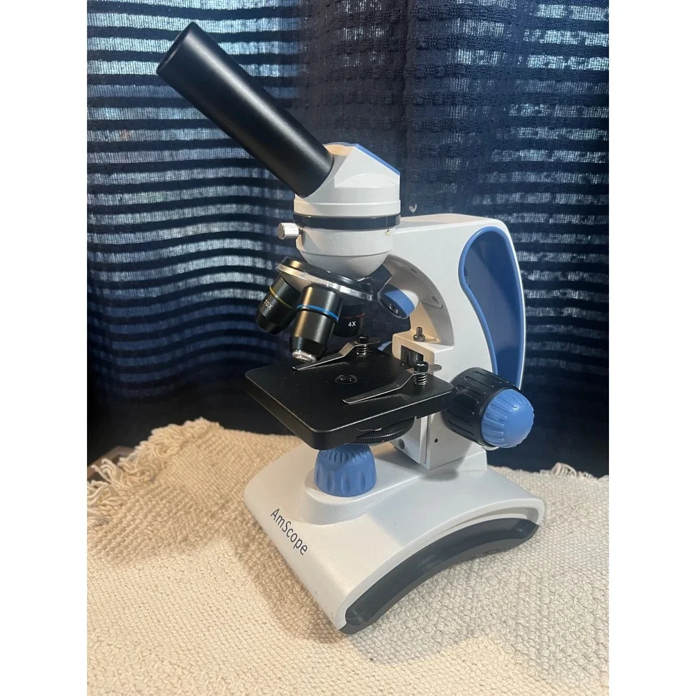 AmScope Kids Student Compound Microscope LED Light‎ 4X 10X 40X portable